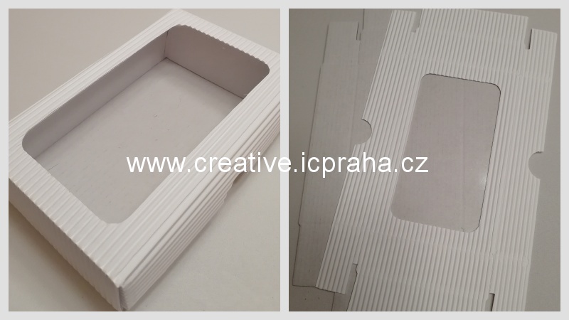 krabička s průhledem - 15x10x3,5/3cmcm bílá